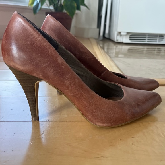 Aldo Brown Leather High Heels - Picture 3 of 8